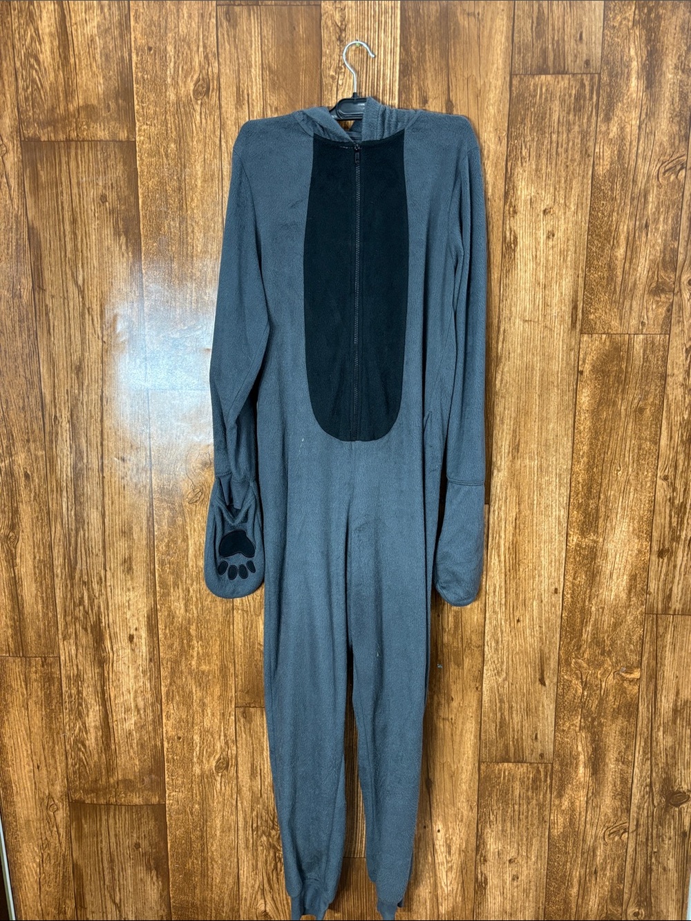 Xhilaration Cat Gray and Black Hooded Animal Onesie